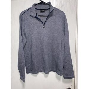Men's‎ Hugo Boss Regular Fit Pullover Cotton 1/4 Zip Gray Sweater Size Medium
